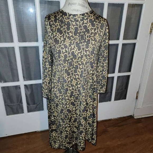 J McLaughlin Womens Devon Scroll Crew Neck Printed Swing Dress Medium - Picture 1 of 5